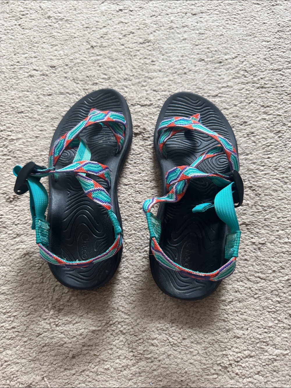 Chaco Women's Teal Multicolor Strappy Sport Sandals